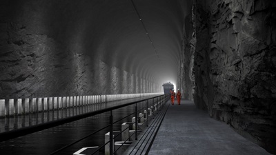 The picture gives an impression of how the shipt tunnel will look like inside.